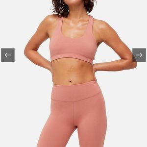 Mate the Label organic cotton stretch sports bra rose size L EUC